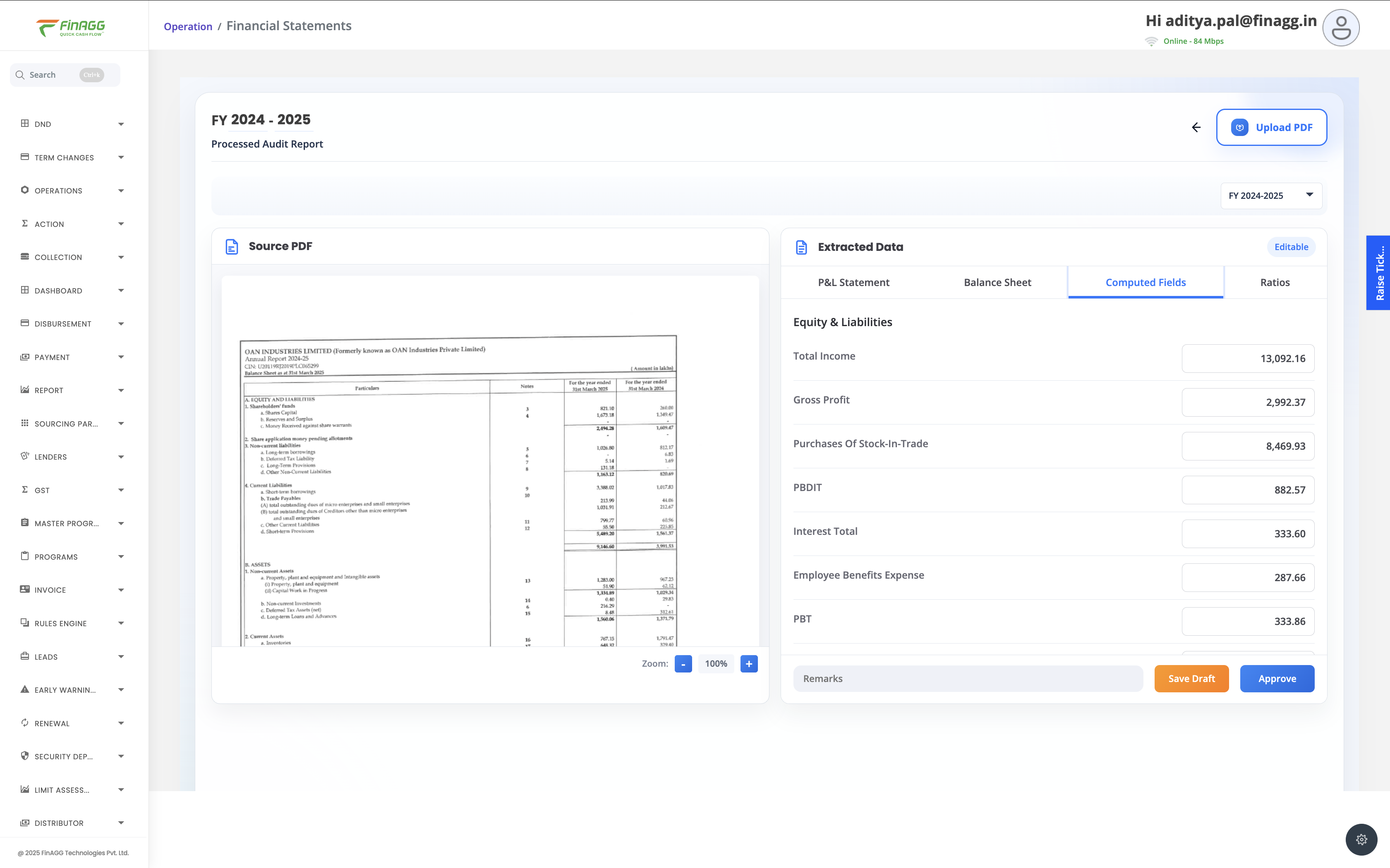 FinAGG financial statement analyzer